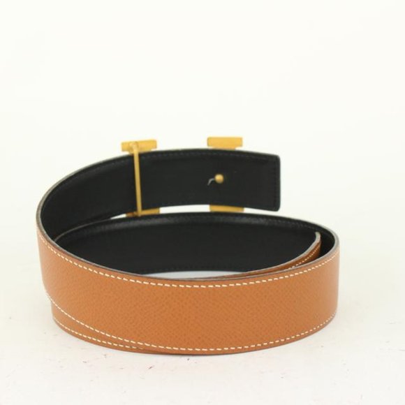Hermès 32mm Reversible H Logo Belt Kit Brown x Black x Gold 1H96a main image 10